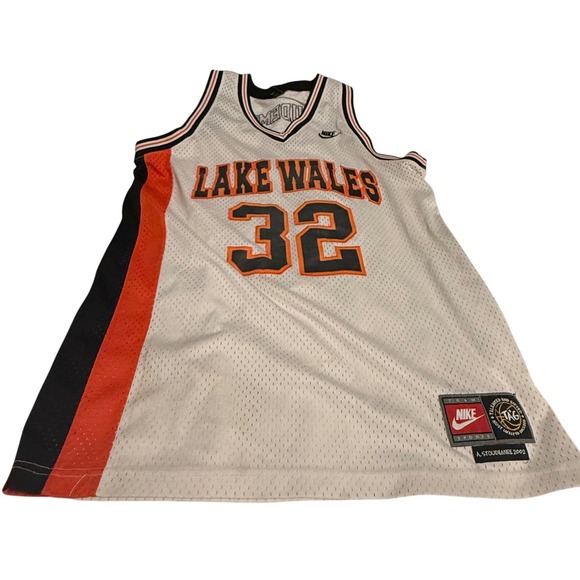 Vintage Nike Amar'e Stoudemire Lake Wales 32 Basketball Jersey White Mens Large - Picture 2 of 9